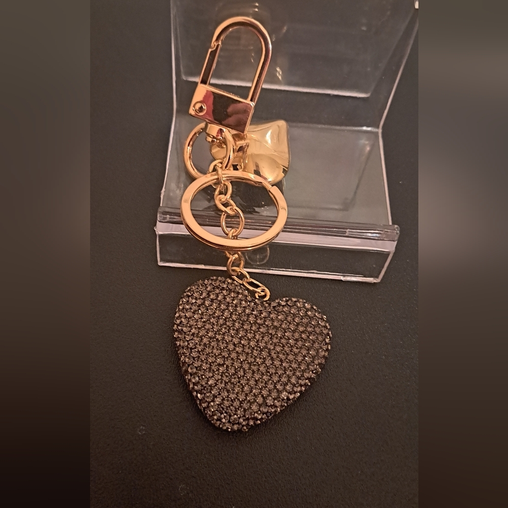 Gold and Black Heart Keychain NIP